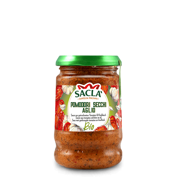 Organic sun-dried tomato and garlic pasta sauce