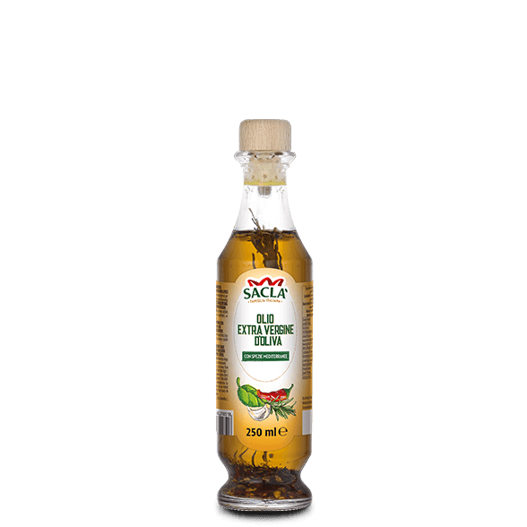Extra virgin olive oil seasoning with herbs and spices