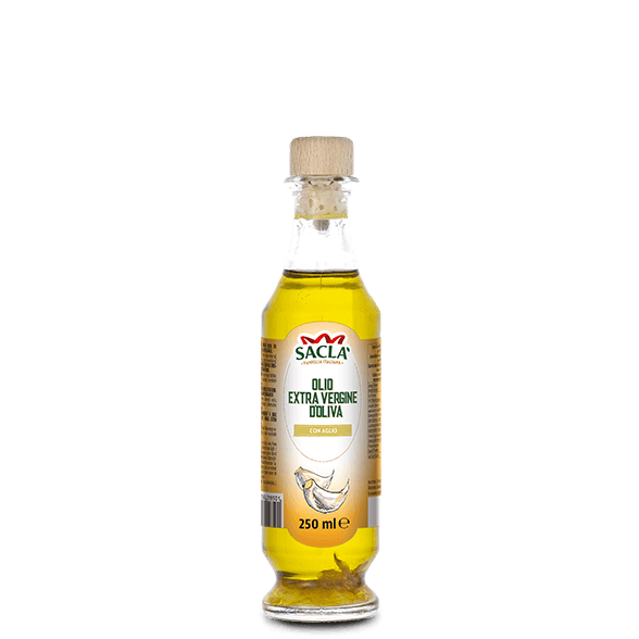 Extra virgin olive oil seasoning with garlic