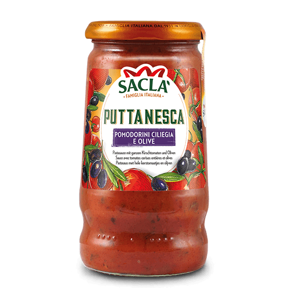 Puttanesca – cherry tomatoes and olives (350g)